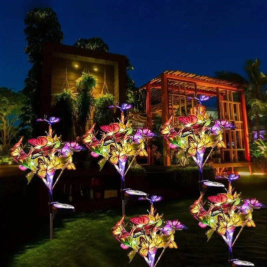 Solar Powered Lights Butterfly Shape Garden Yard Lights