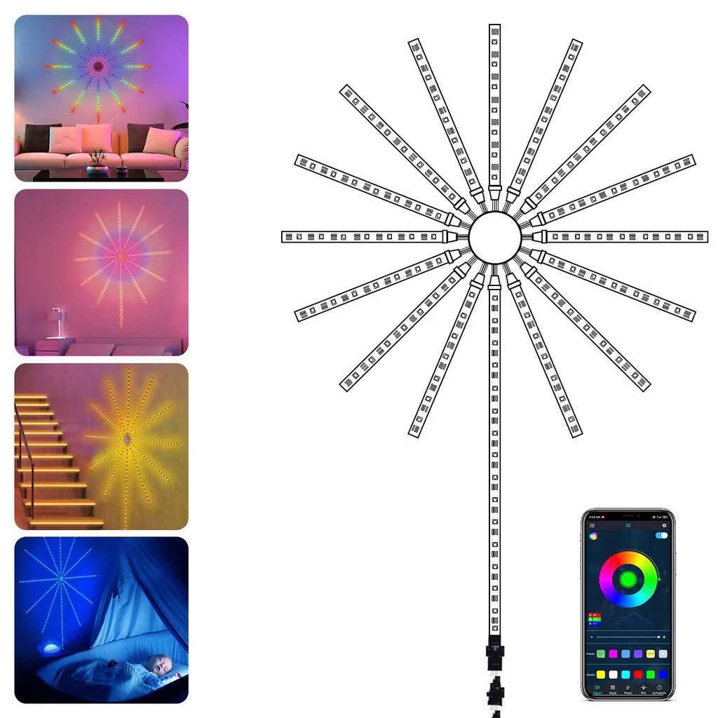 RGB Sound Control Bluetooth Smart Fireworks Led Light