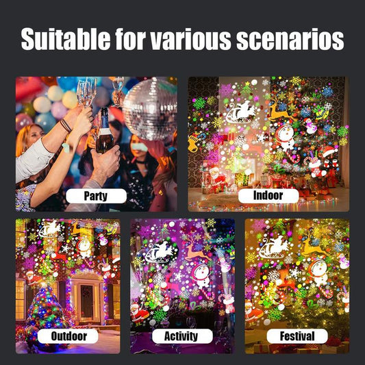 Christmas Lights Snowflake Projector Party Rotating Light