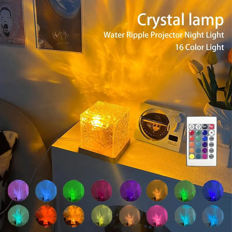 water ripple projector night light 6 color light