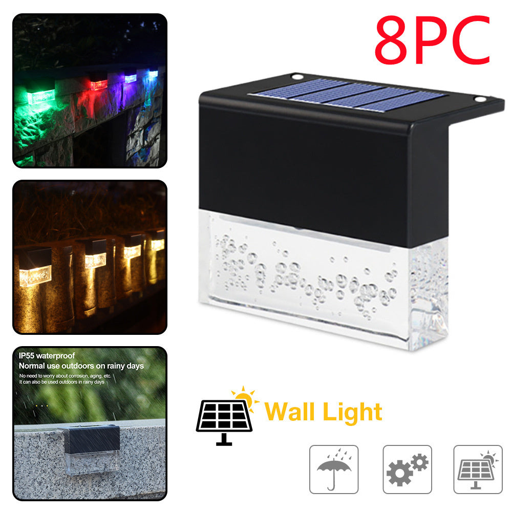 Solar Step Fence Light Waterproof RGB LED Light