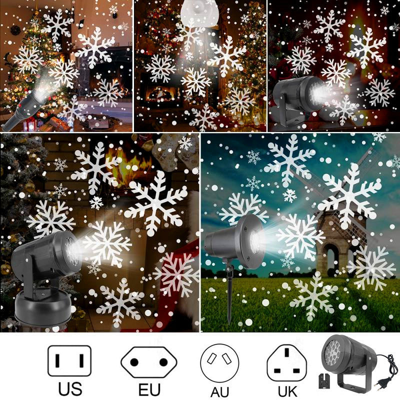 Christmas Lights Snowflake Projector Party Rotating Light