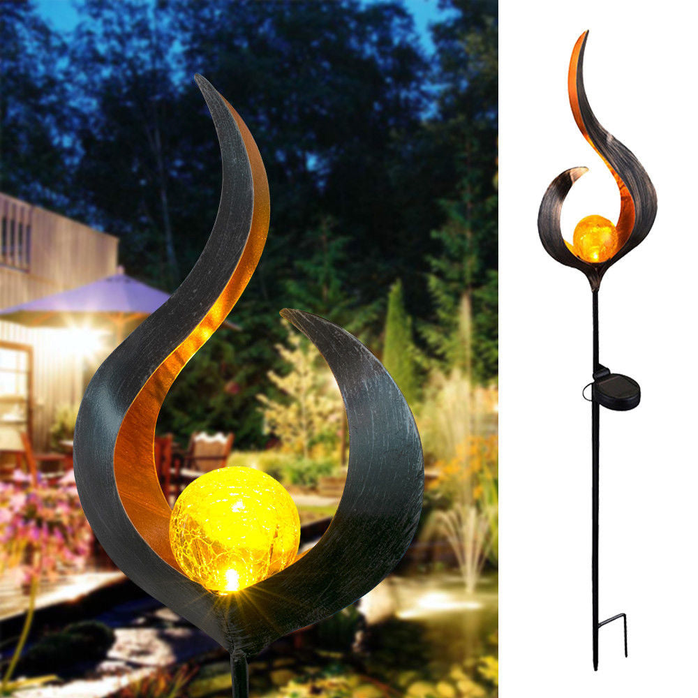 Solar Flame Light Metal Waterproof Christmas Lights