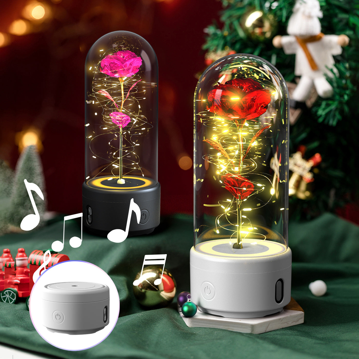 Christmas Light 2 In 1 Rose Luminous LED Light