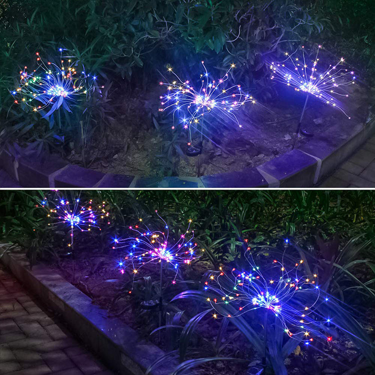 Solar Fireworks Lights LED String Copper Wire Garden Lights