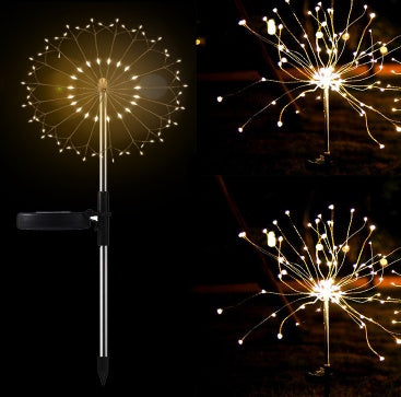 Solar Fireworks Lights LED String Copper Wire Garden Lights