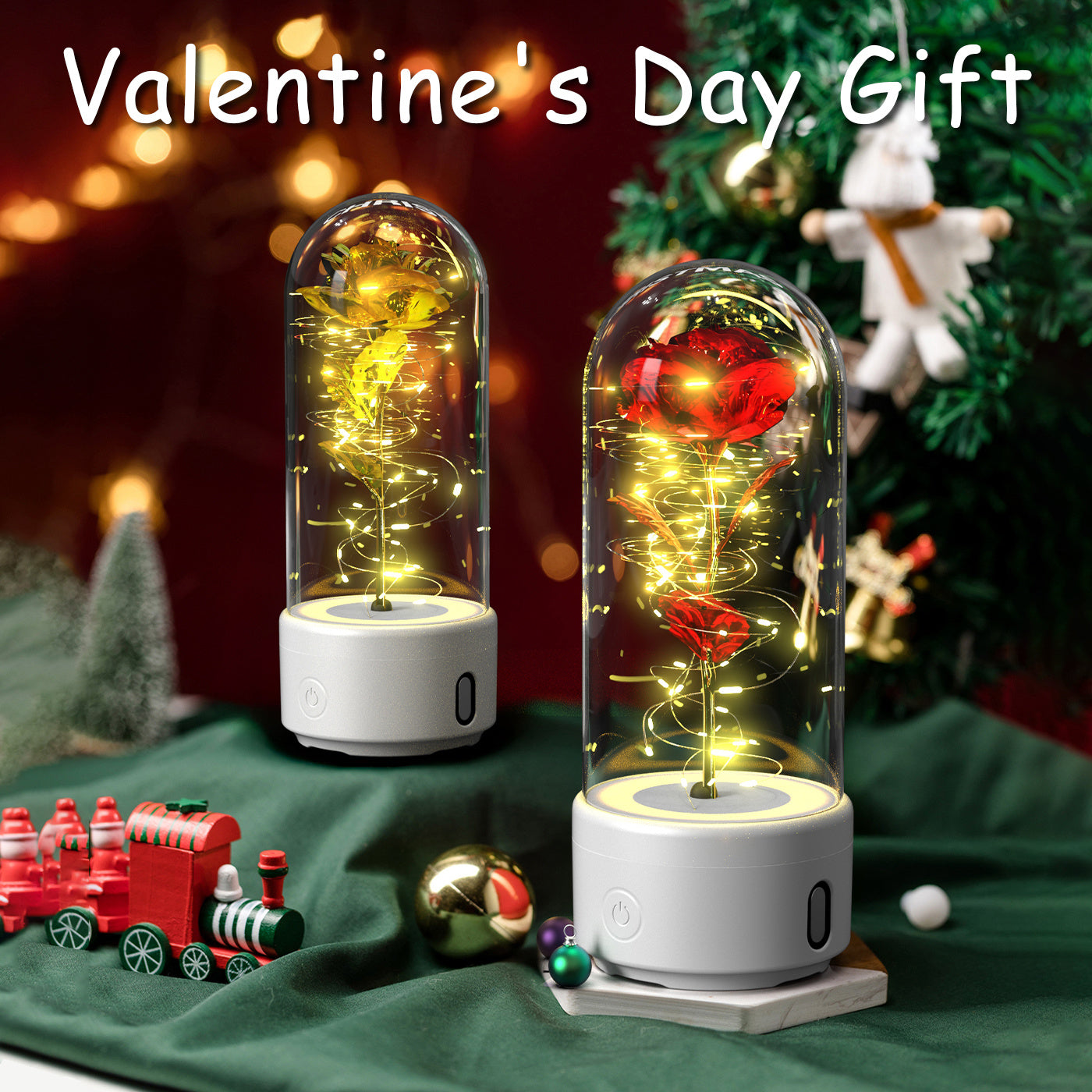 Christmas Light 2 In 1 Rose Luminous LED Light