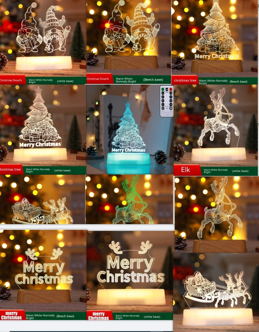 Christmas Lights 3D Lamp Acrylic LED Decoration Lights