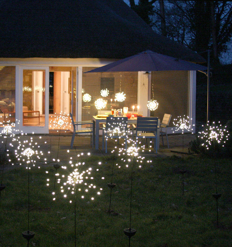 Solar Fireworks Lights LED String Copper Wire Garden Lights