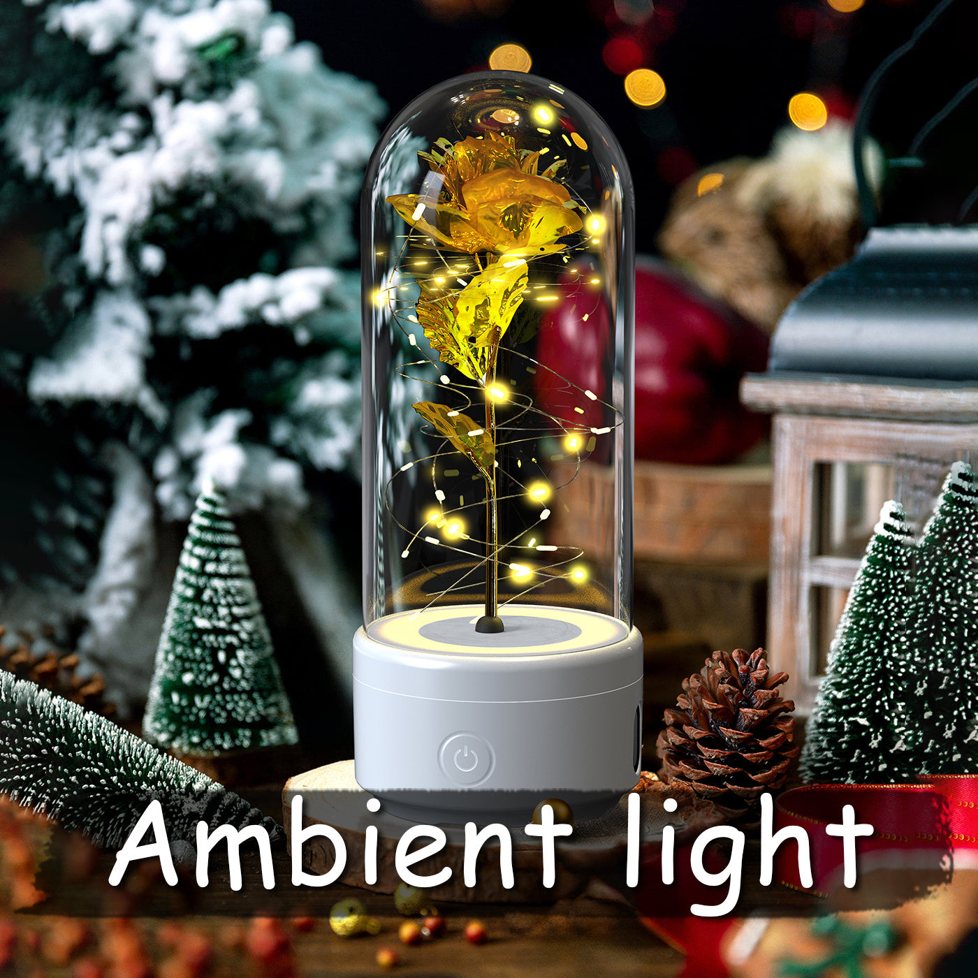 Christmas Light 2 In 1 Rose Luminous LED Light