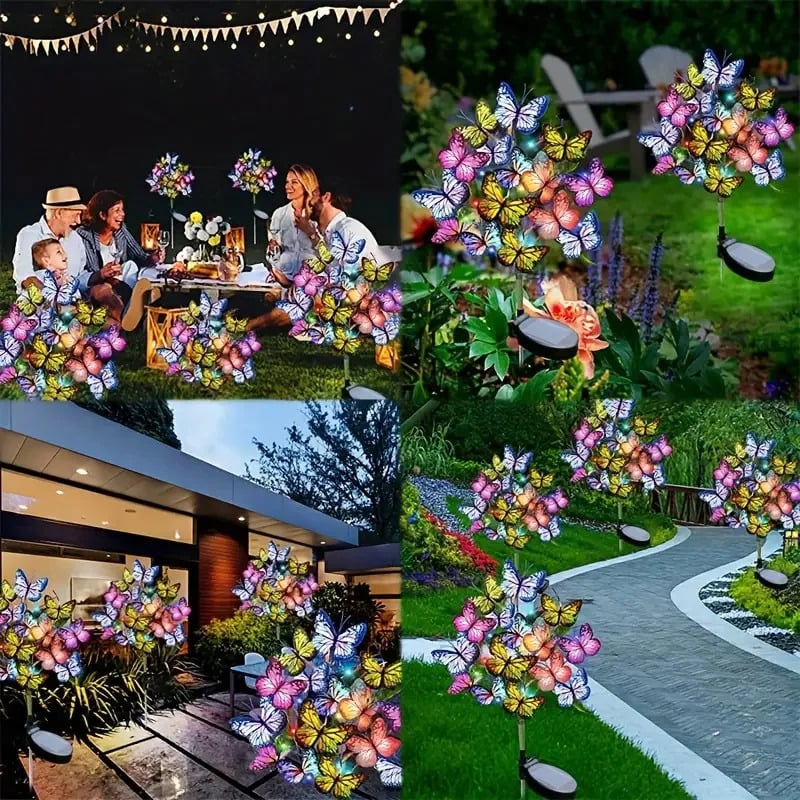 Solar Powered Butterfly Shape Garden Yard Lights