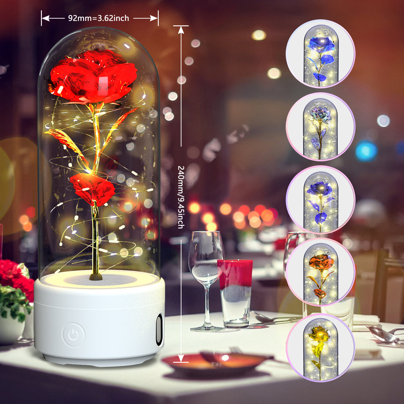 Christmas Light 2 In 1 Rose Luminous LED Light
