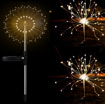 Solar Fireworks Lights LED String Copper Wire Garden Lights