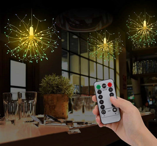 Christmas Lights Garland Fireworks Copper Wire Light