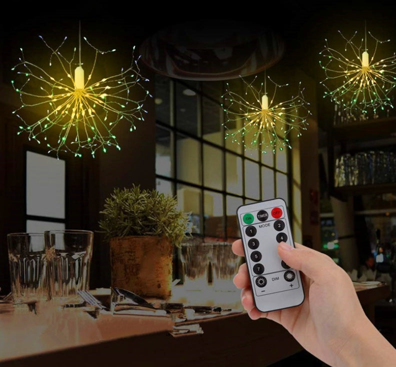 Christmas Lights Garland Fireworks Copper Wire Light