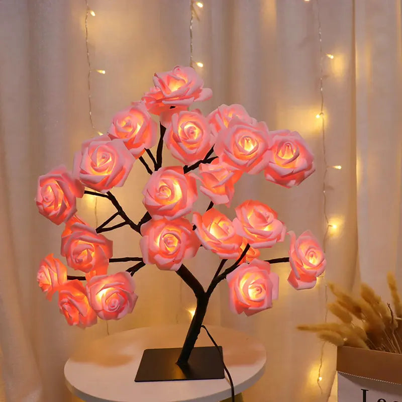 Christmas Light Flower Tree Rose Fairy Desk Night Lights