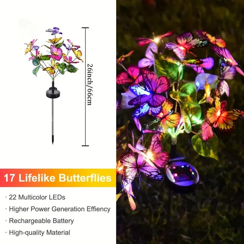 Solar Powered Butterfly Shape Garden Yard Lights