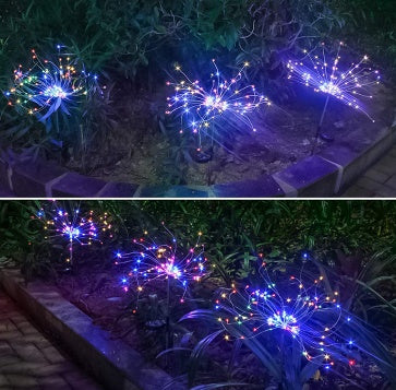 Solar Fireworks Lights LED String Copper Wire Garden Lights