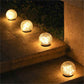 Solar Powered Cracked Glass Globe Waterproof Lights