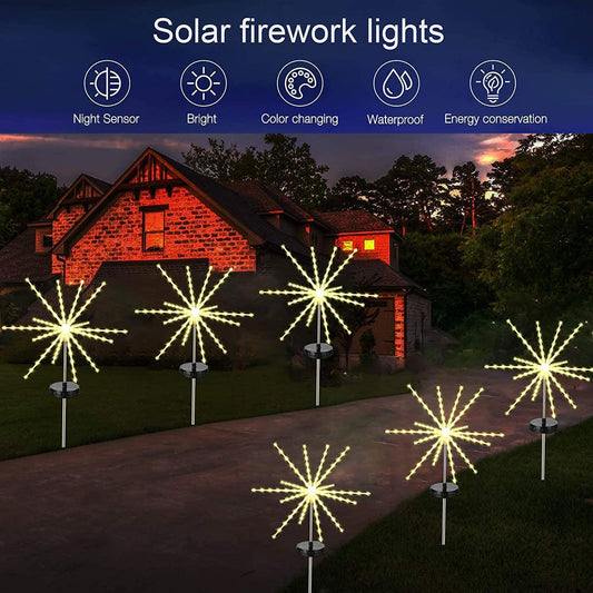 Solar Meteor Shower Marquee Fireworks Decor Lights