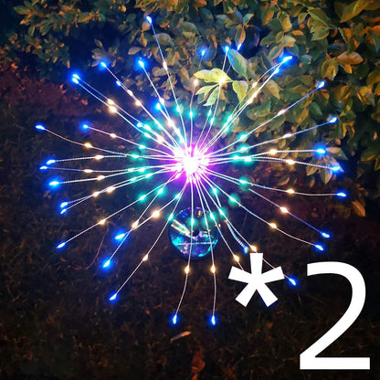 Solar Ground Plug Firework Led Copper Wire Light