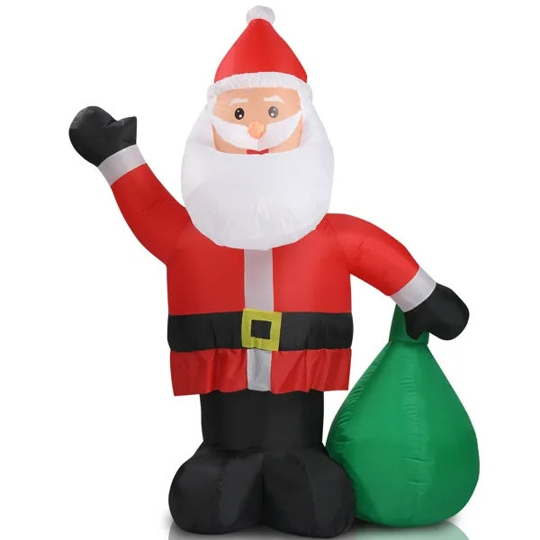 Christmas Lights 6FT Inflatable Santa Claus Lights With Large Gift Bag