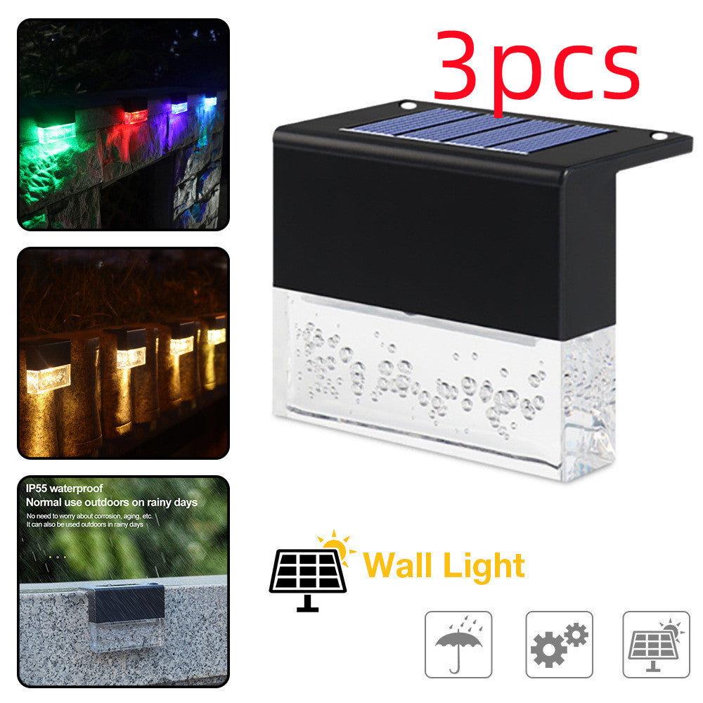 Solar Step Fence Light Waterproof RGB LED Light