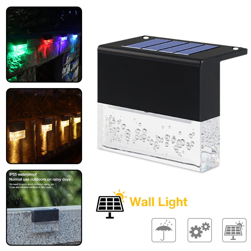 Solar Step Fence Light Waterproof RGB LED Light