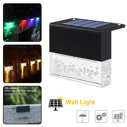 Solar Step Fence Light Waterproof RGB LED Light