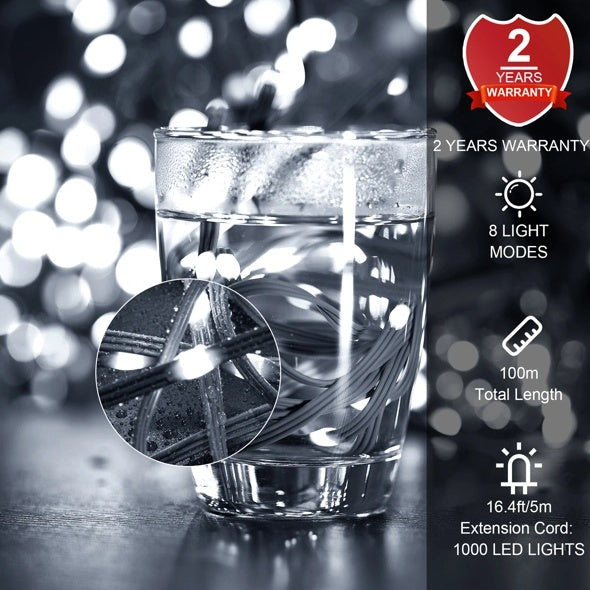 Christmas Lights 1000LED 328Ft Outdoor Decor String Strobe