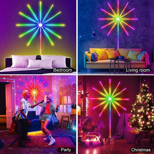Bluetooth Smart Fireworks Led Light for Bedroom Garden Yard Party Christmas