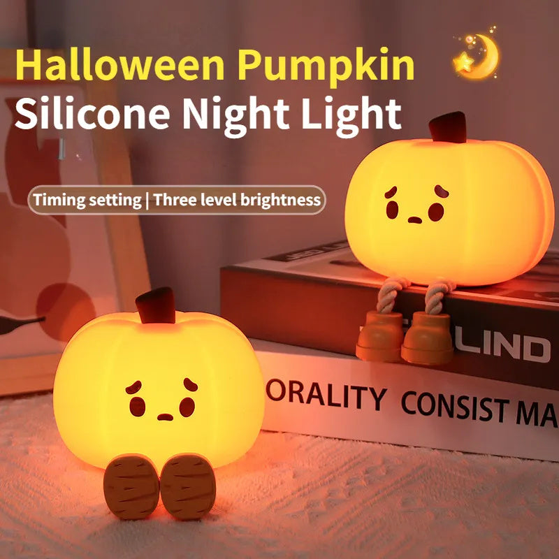 Christmas Lights Halloween Pumpkin Soft Silicone Light