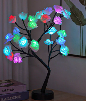 Christmas Light Flower Tree Rose Fairy Desk Night Lights
