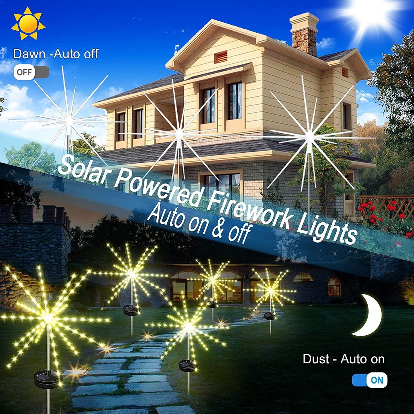 Solar Meteor Shower Marquee Fireworks Decor Lights