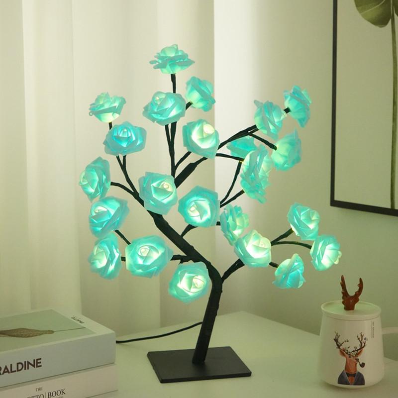 Christmas Light Flower Tree Rose Fairy Desk Night Lights