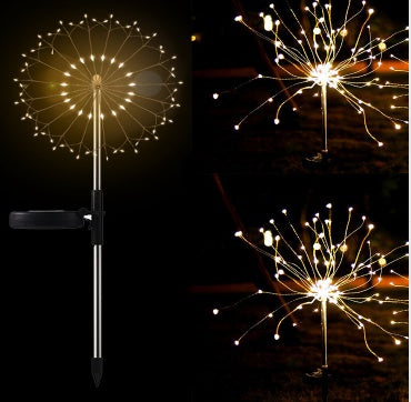 Solar Fireworks Lights LED String Copper Wire Garden Lights