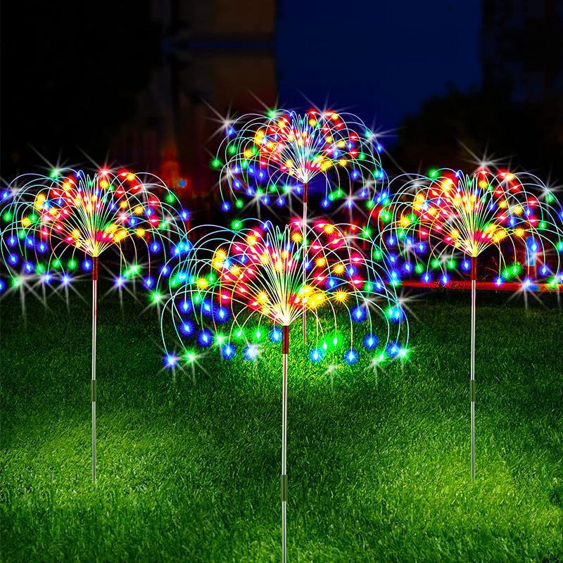 Solar Outdoor Fireworks LED Light Christmas Decor Light