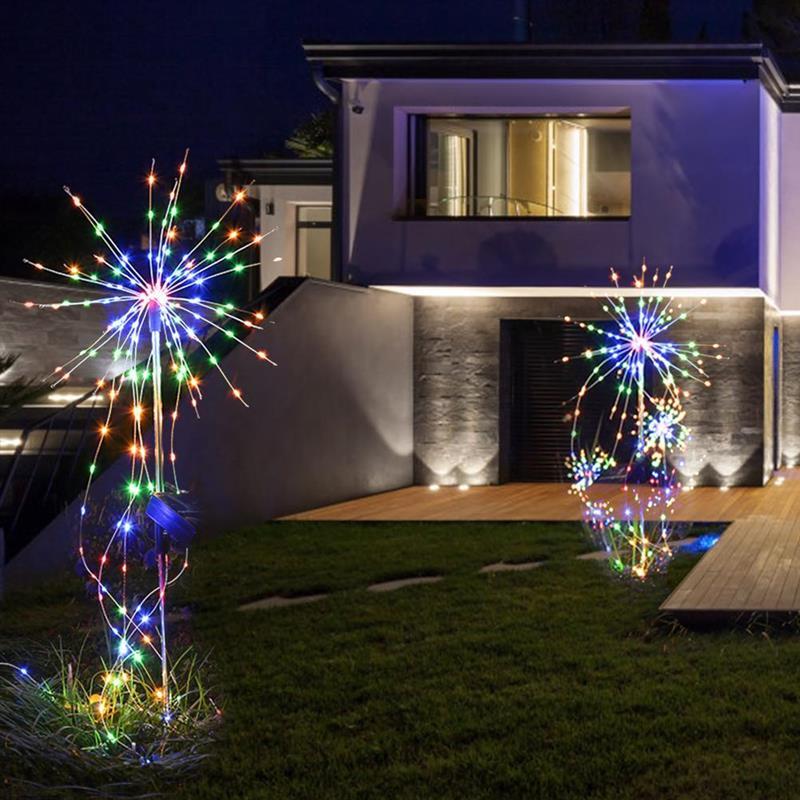 Solar Garden Flowers Firework Lights Copper Wire Lights