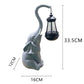 Solar Powered Grey Elephant Statue Outdoor Lantern