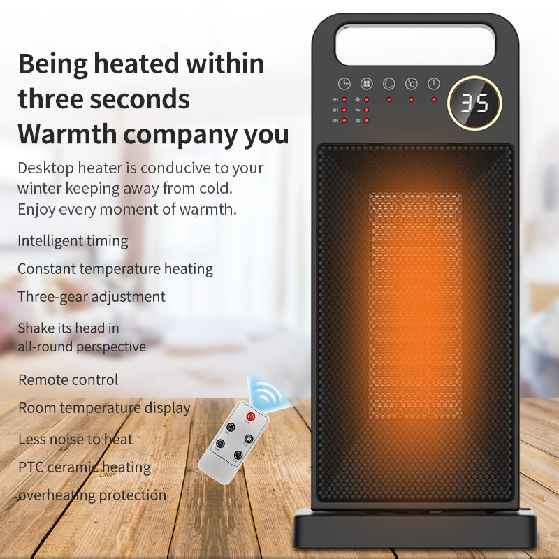 2000W Space Heater LCD Screen Intelligent Timing Remote Control PTC Ceramic Heating